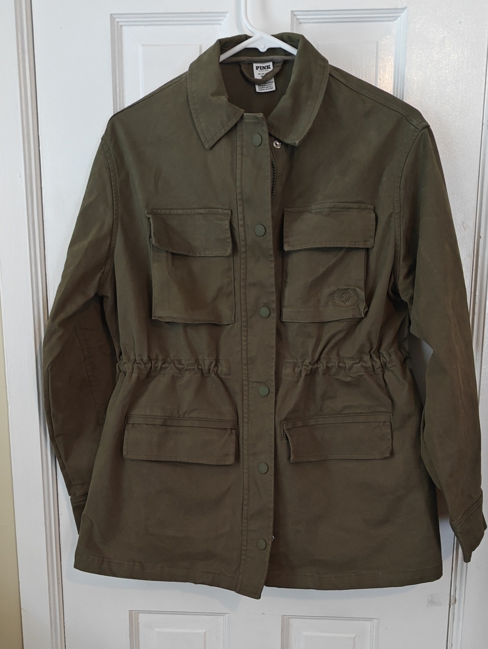 PINK Victoria's Secret Olive Utility Jacket with Drawstring Waist